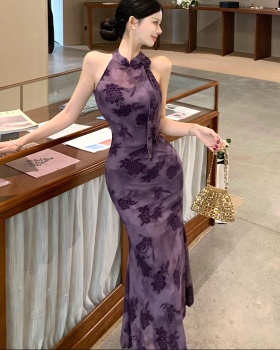 Colors cheongsam Chinese style long dress for women