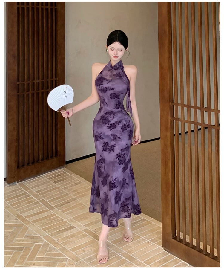 Colors cheongsam Chinese style long dress for women