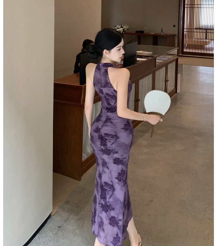 Colors cheongsam Chinese style long dress for women