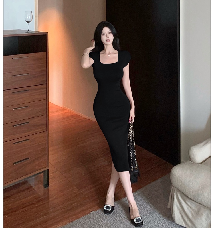 Unique special summer long dress package hip purple dress