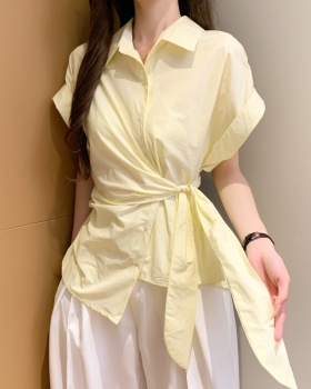 All-match Western style shirt short sleeve tops