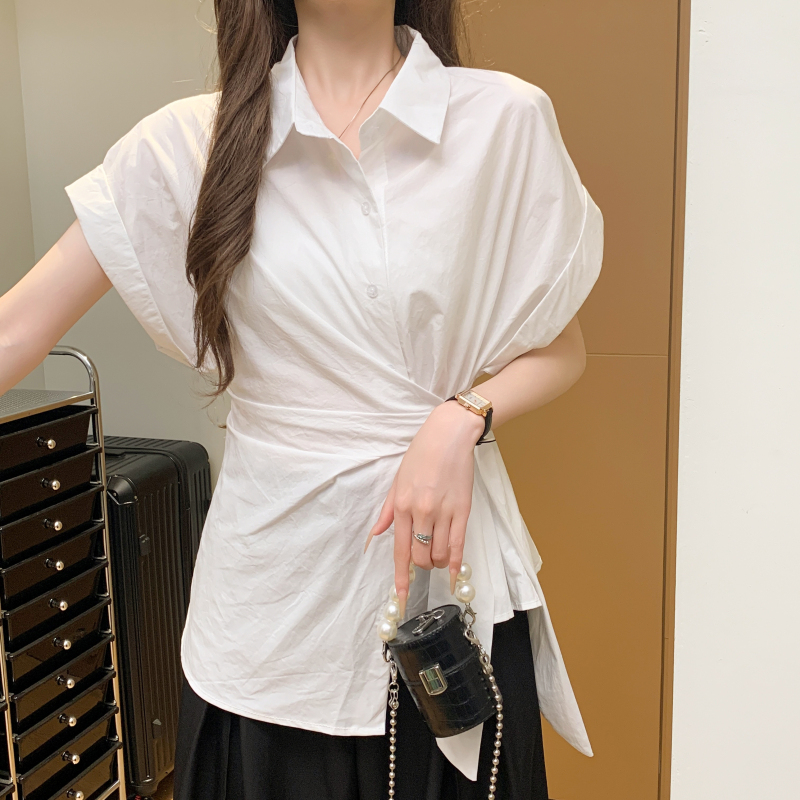 All-match Western style shirt short sleeve tops