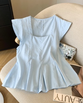 Niche fashion shirt Western style square collar tops