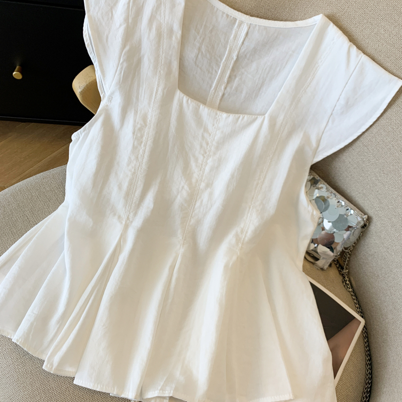 Niche fashion shirt Western style square collar tops