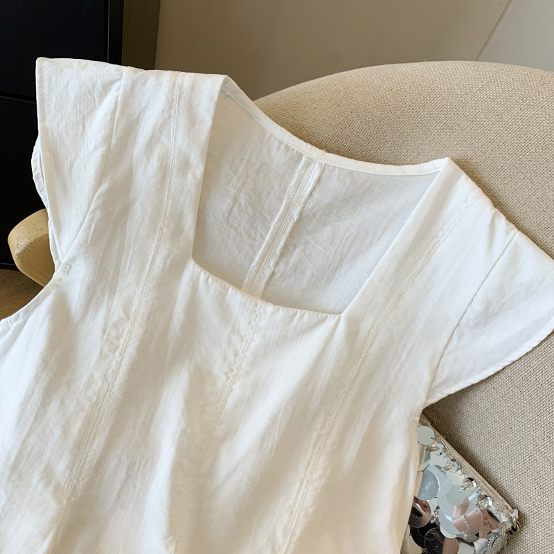 Niche fashion shirt Western style square collar tops