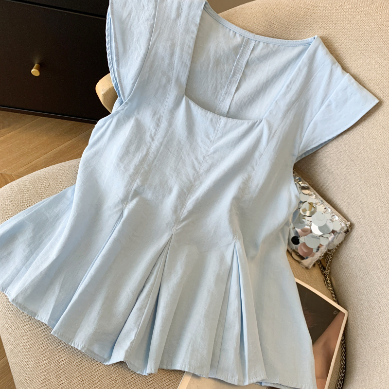Niche fashion shirt Western style square collar tops