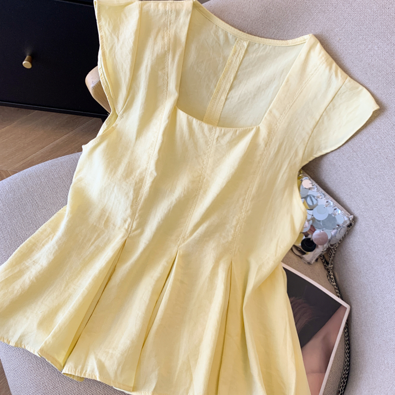 Niche fashion shirt Western style square collar tops