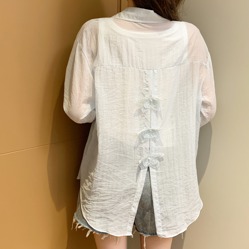 Loose thin coat long sleeve summer shirt for women