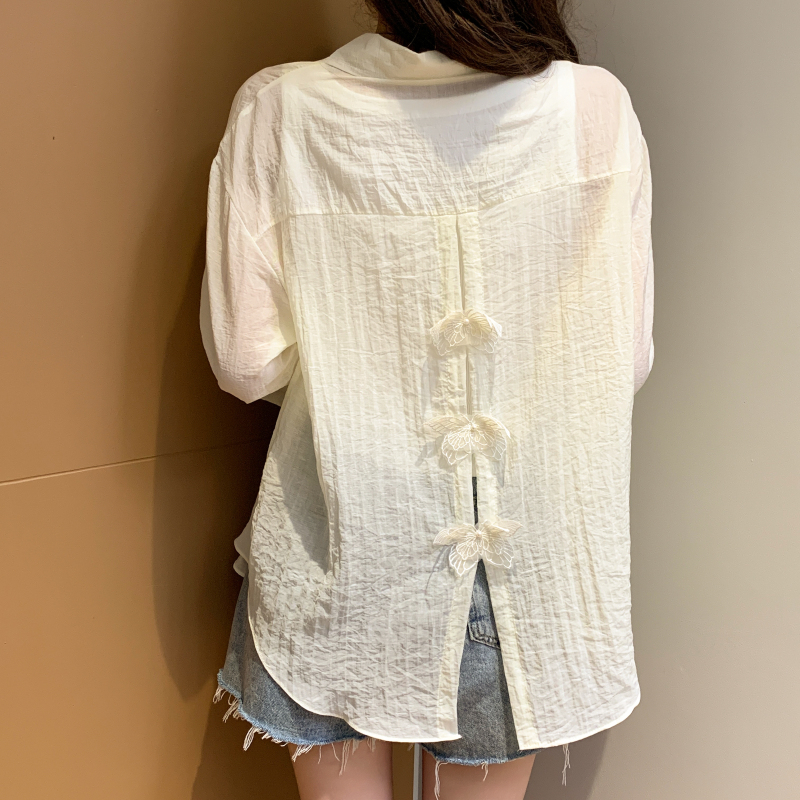 Loose thin coat long sleeve summer shirt for women