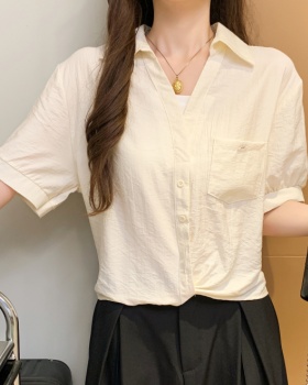 Pseudo-two summer shirt Western style tops for women