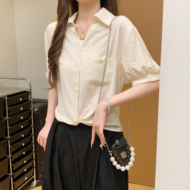 Pseudo-two summer shirt Western style tops for women
