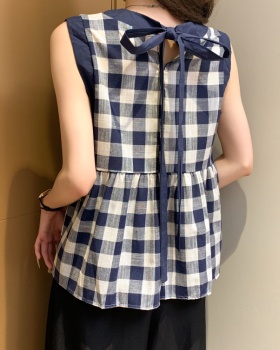 Unique France style vest sleeveless doll shirt for women