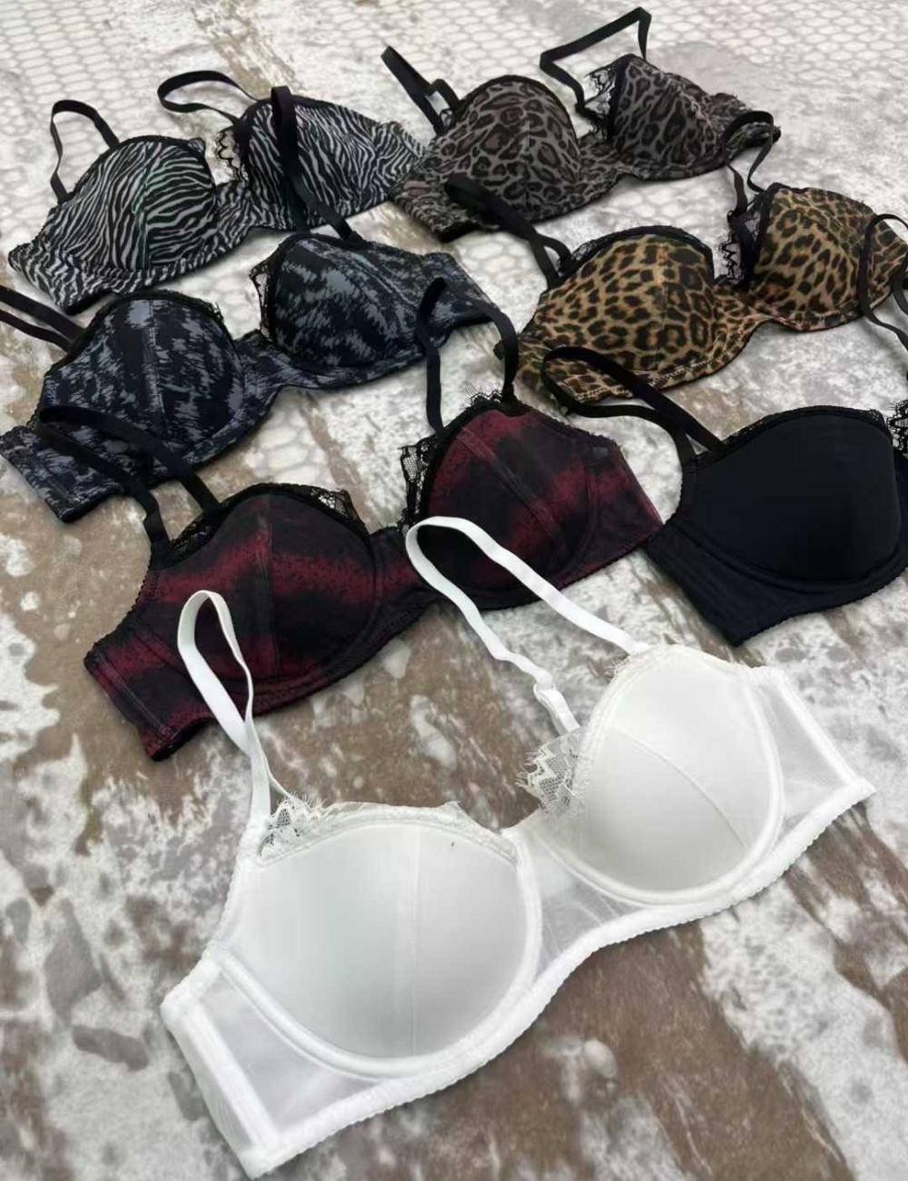 France style leopard sexy Lingerie lace Bra a set for women