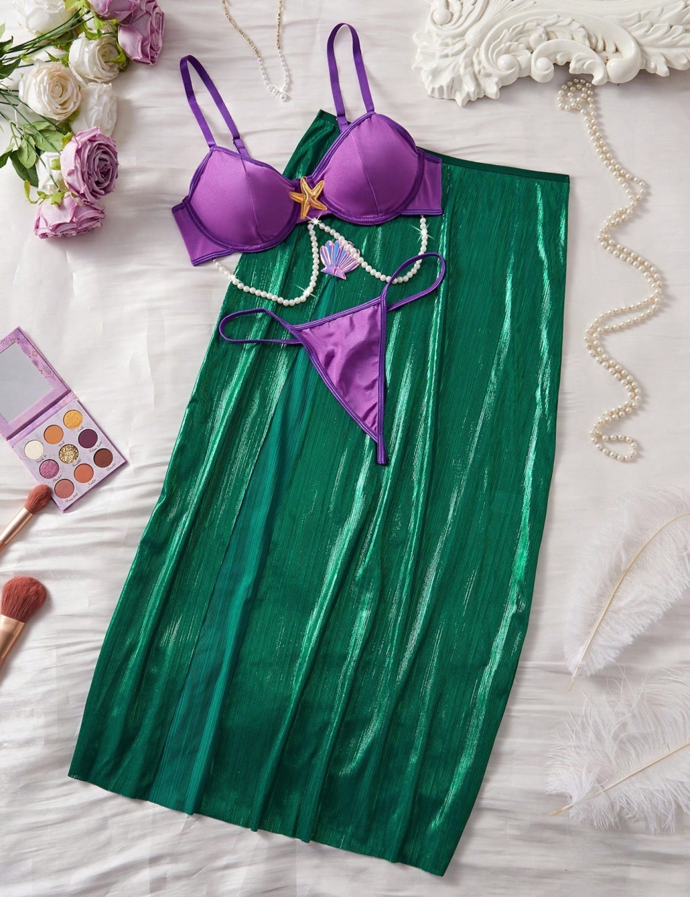 Maiden Sexy underwear enticement long skirt a set
