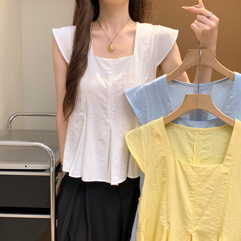 Fashion Western style sweet tops niche short sleeve shirt