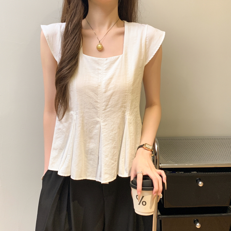 Fashion Western style sweet tops niche short sleeve shirt