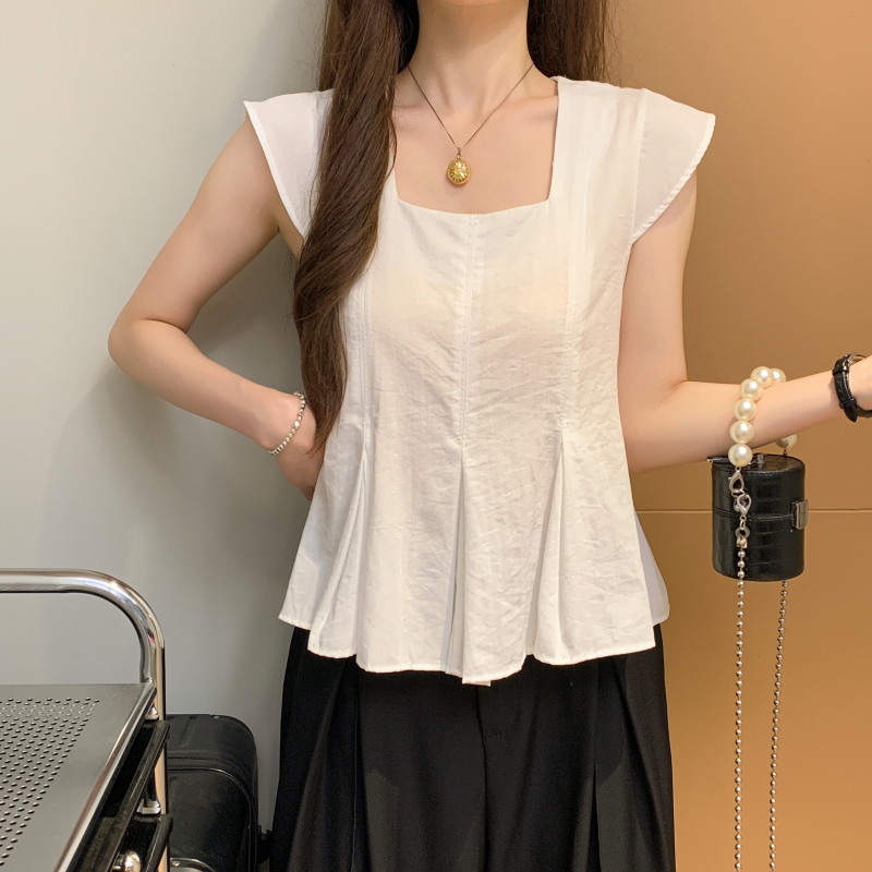 Fashion Western style sweet tops niche short sleeve shirt