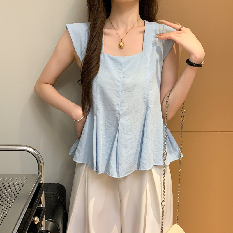 Fashion Western style sweet tops niche short sleeve shirt