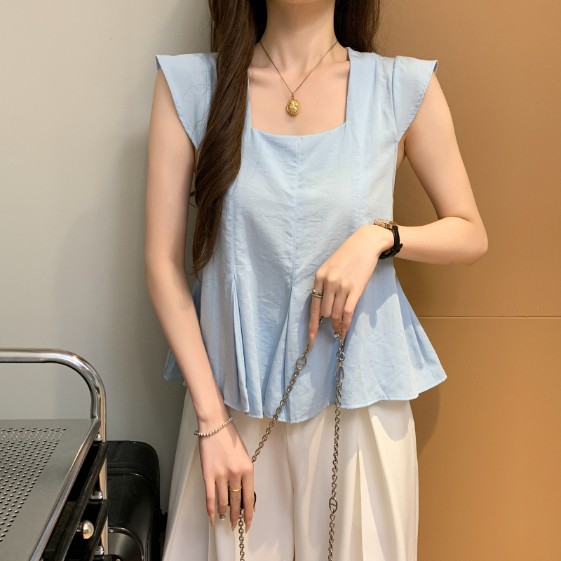 Fashion Western style sweet tops niche short sleeve shirt
