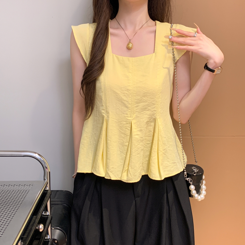 Fashion Western style sweet tops niche short sleeve shirt