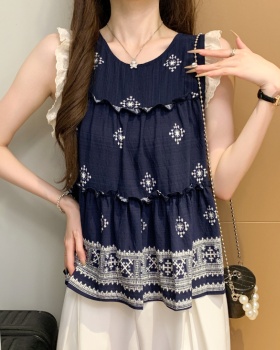 Embroidery fashion tops pattern national style vest