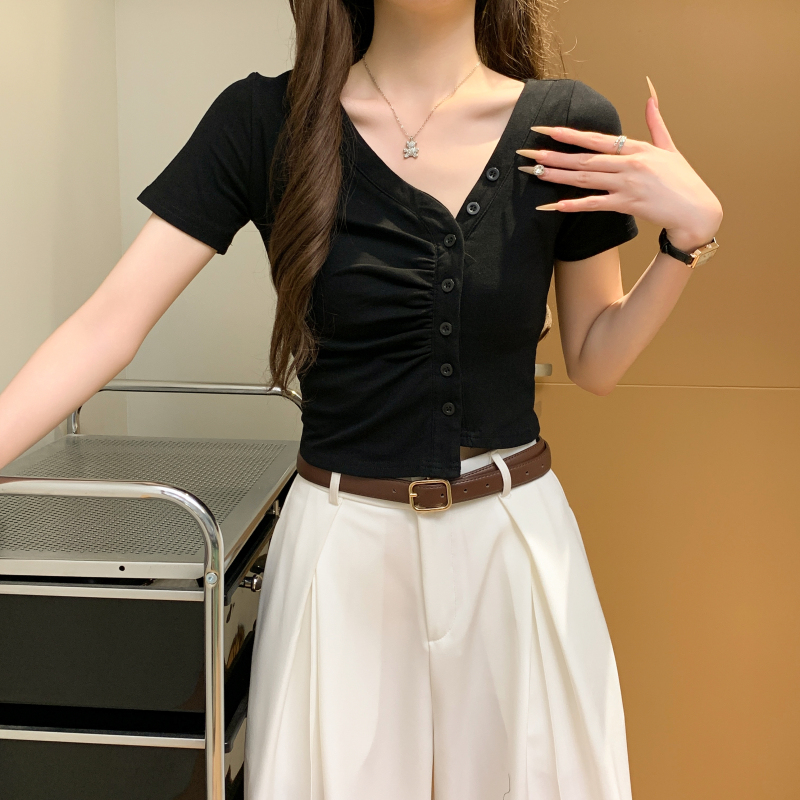 Irregular small cardigan summer T-shirt for women