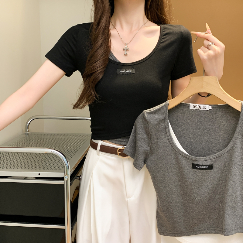 Short summer T-shirt simple short sleeve tops for women