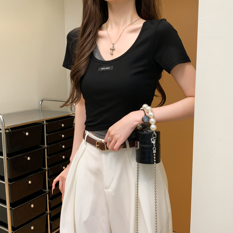 Short summer T-shirt simple short sleeve tops for women