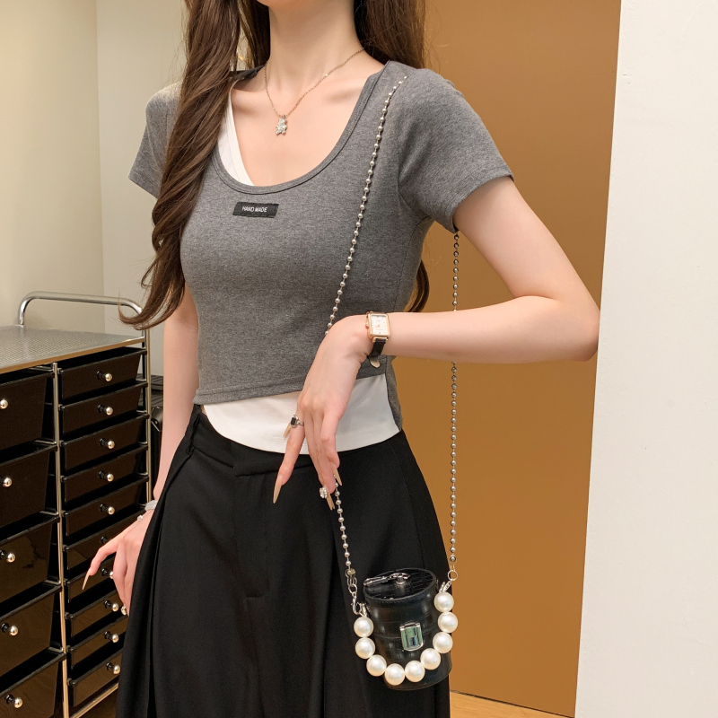 Short summer T-shirt simple short sleeve tops for women