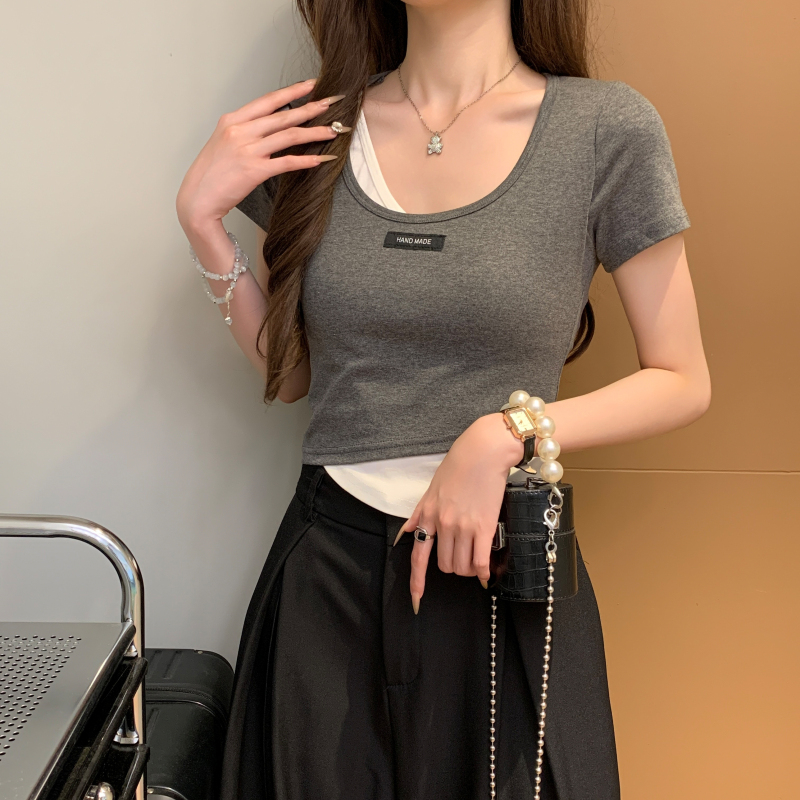 Short summer T-shirt simple short sleeve tops for women