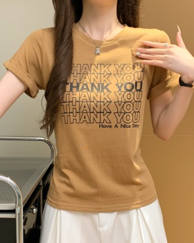 Printing summer fashion T-shirt heart unique tops for women