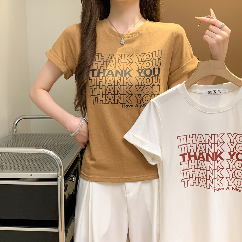 Printing summer fashion T-shirt heart unique tops for women