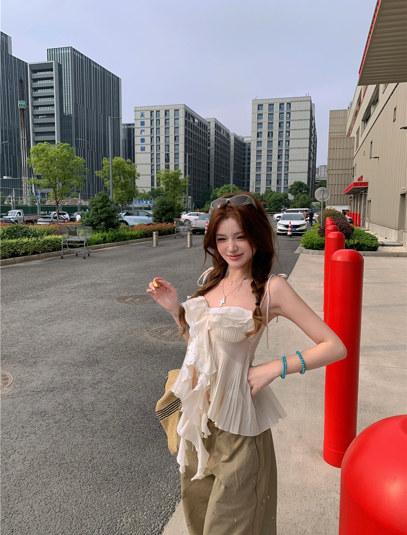 Washed loose casual pants sling work clothing for women