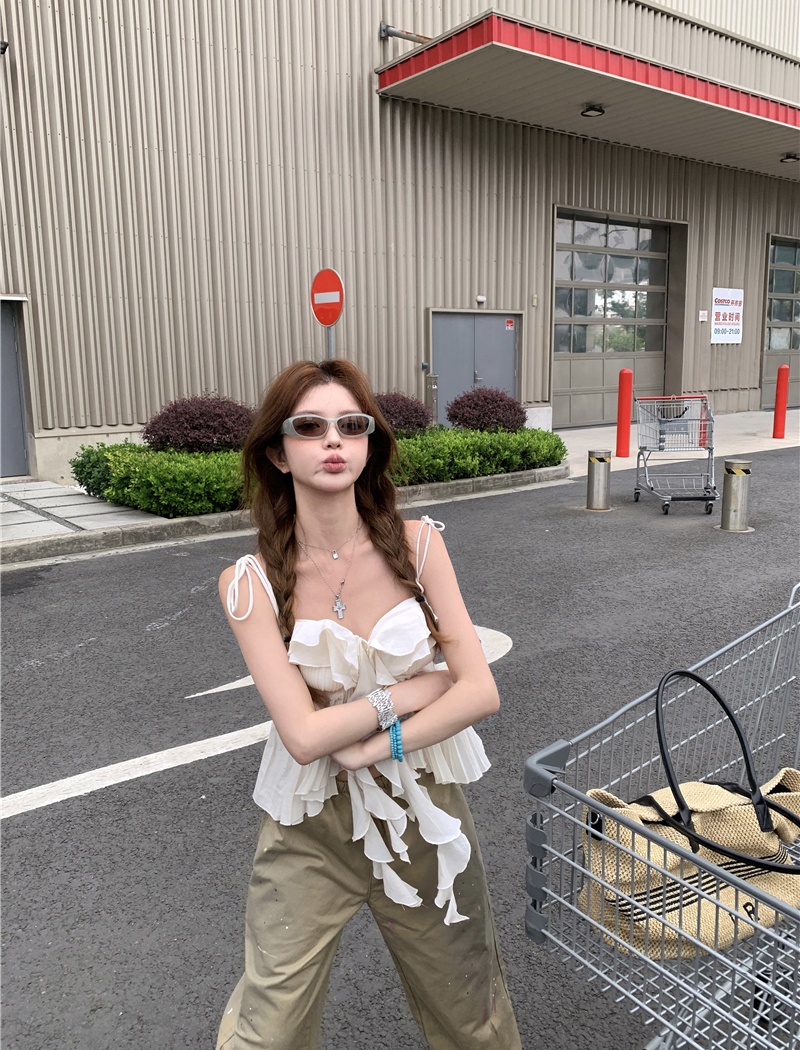 Washed loose casual pants sling work clothing for women