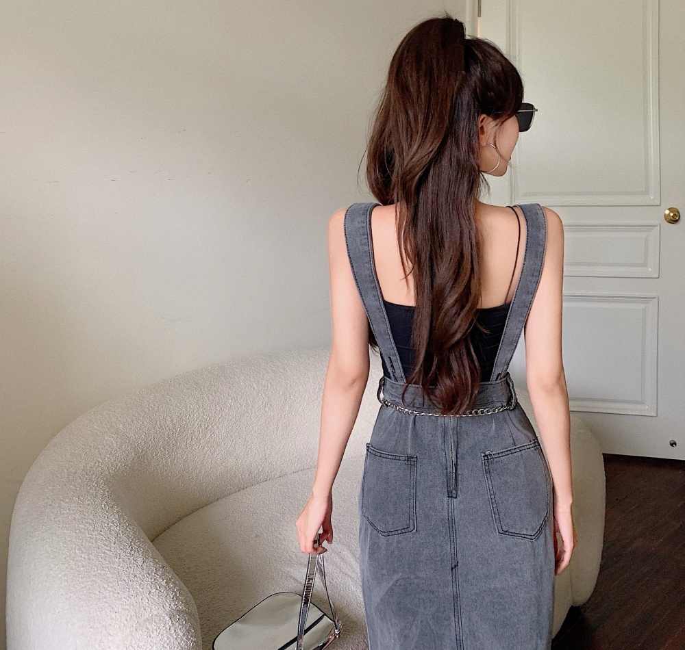 Split binding retro spicegirl fashion burr strap dress
