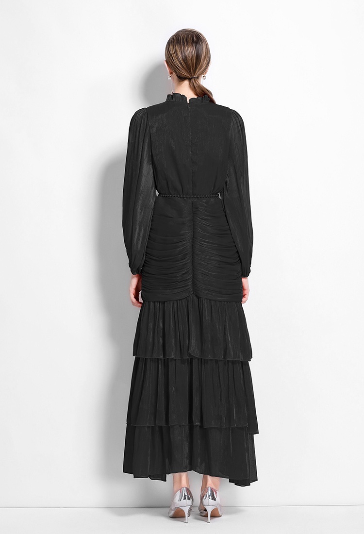 Splice lotus leaf edges formal dress France style dress