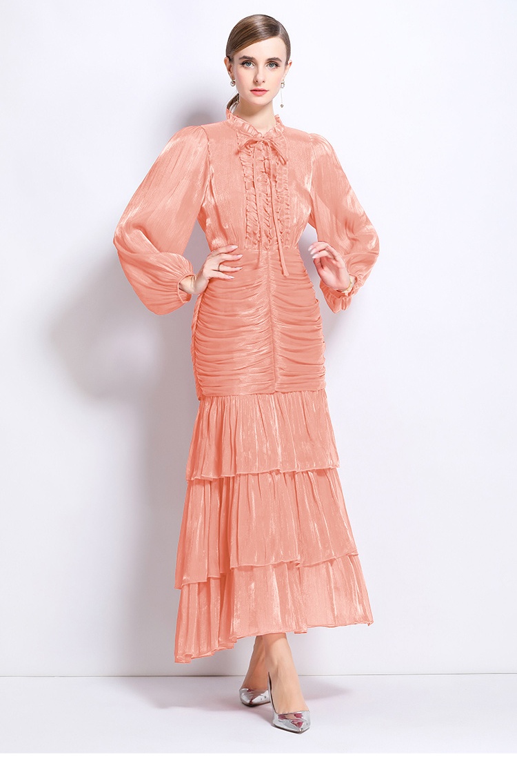 Splice lotus leaf edges formal dress France style dress