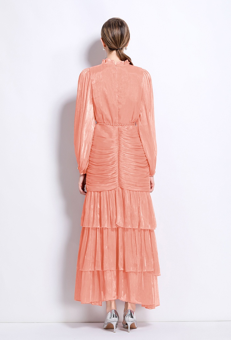 Splice lotus leaf edges formal dress France style dress
