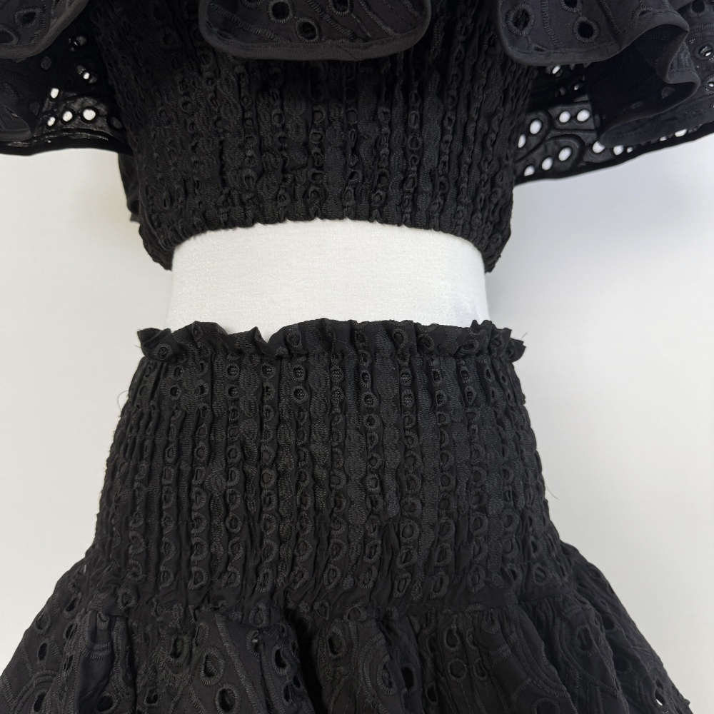 Package hip short tops hollow cake skirt a set