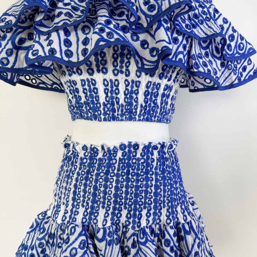 Package hip short tops hollow cake skirt a set