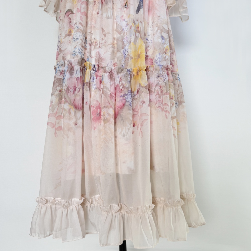 Summer real silk dress 2pcs set for women