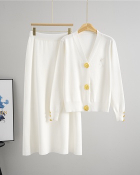 European style cardigan long skirt a set for women