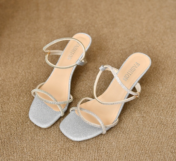 Fine-root rhinestone summer fashion rome sandals for women