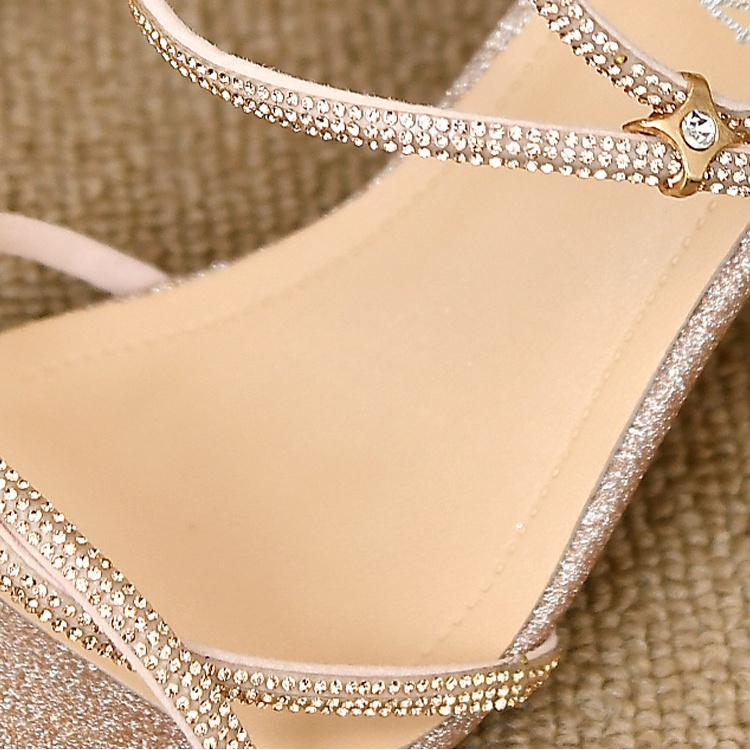 Fine-root rhinestone summer fashion rome sandals for women