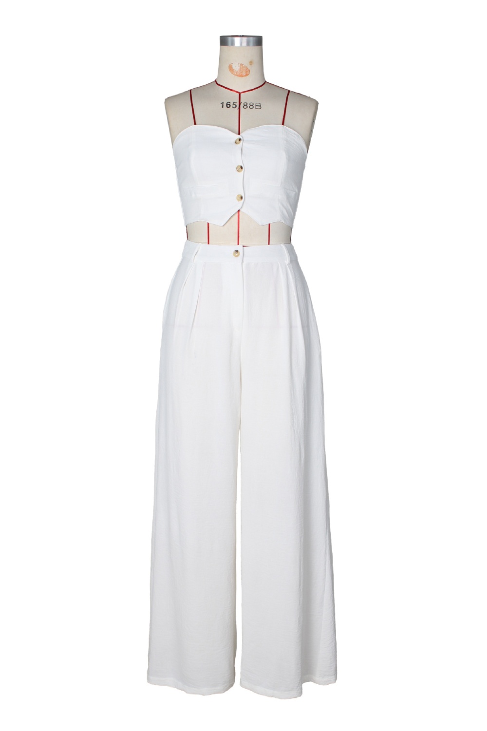 Elasticity waistcoat wide leg pants a set for women