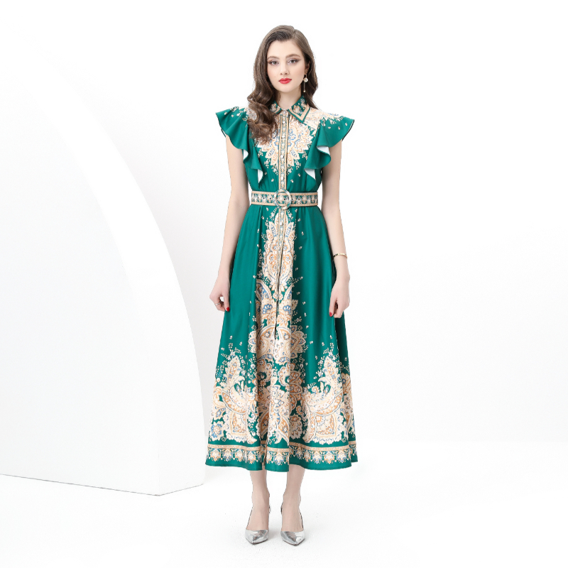 Lapel skirt hem boats sleeve dress court style long corset