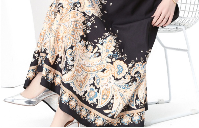 Printing court style vacation corset skirt hem long dress