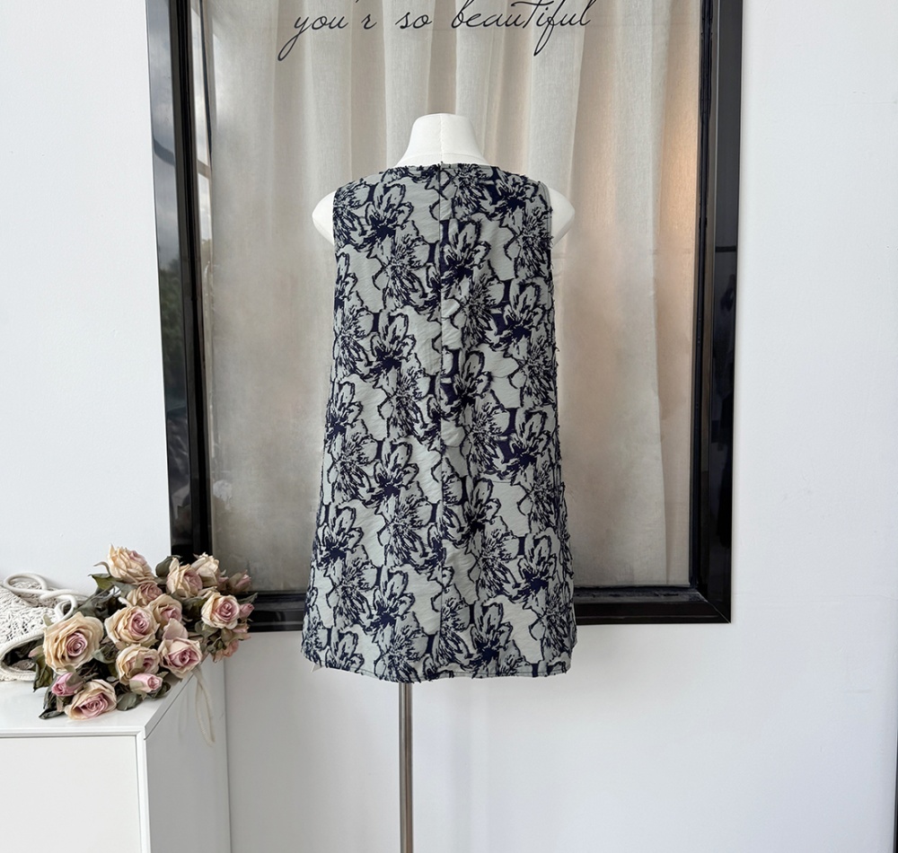 Retro A-line sleeveless dress ink Chinese style dress