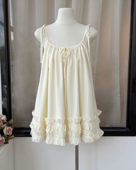 Lotus leaf edges irregular sling summer dress for women