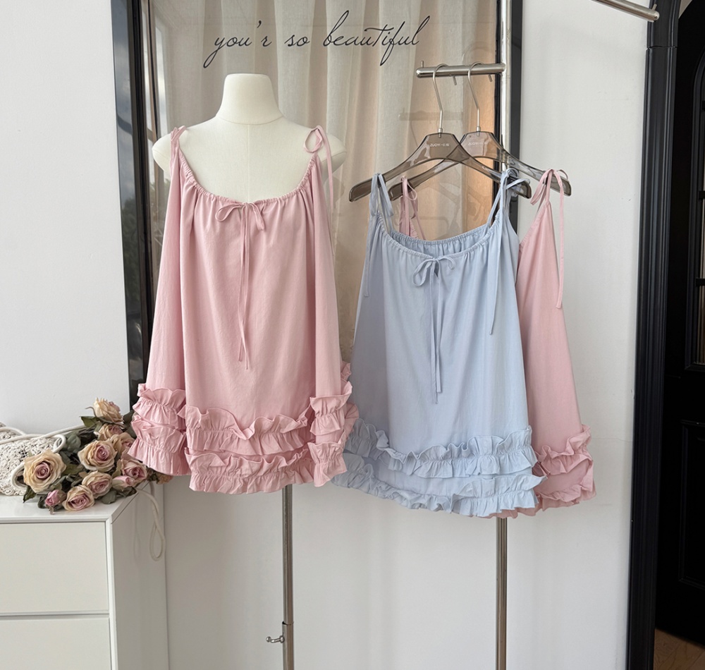 Lotus leaf edges irregular sling summer dress for women